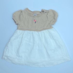 Janie and Jack, dress with flamingo detail, infant girl, 0-3 months